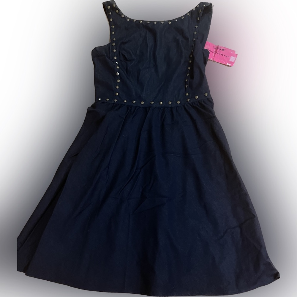 Betsy Johnson Denim Dress. Never worn. Tag took beating in storage. Sz 6.